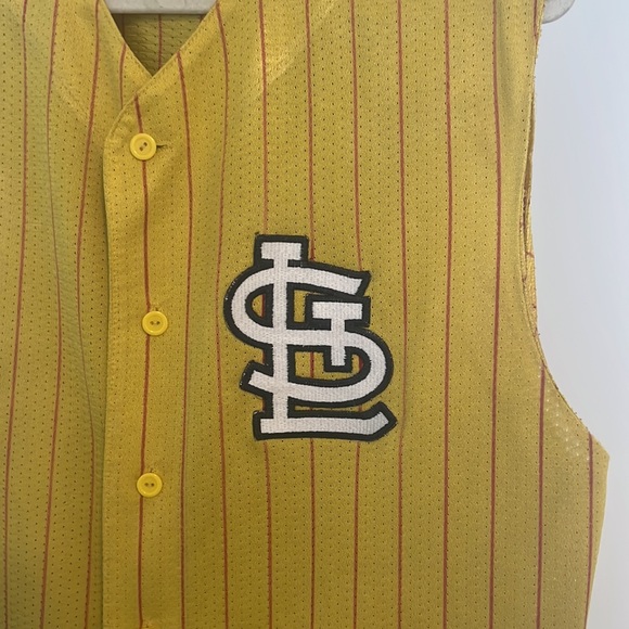 Men’s Sleeveless St. Louis Cardinals Yellow Jersey - Picture 2 of 6
